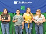 Steer record book winners pictured left to right: Lanie Griffin, Quitman Johnson, Cameron Williams and Haylee Rae Pendrey.